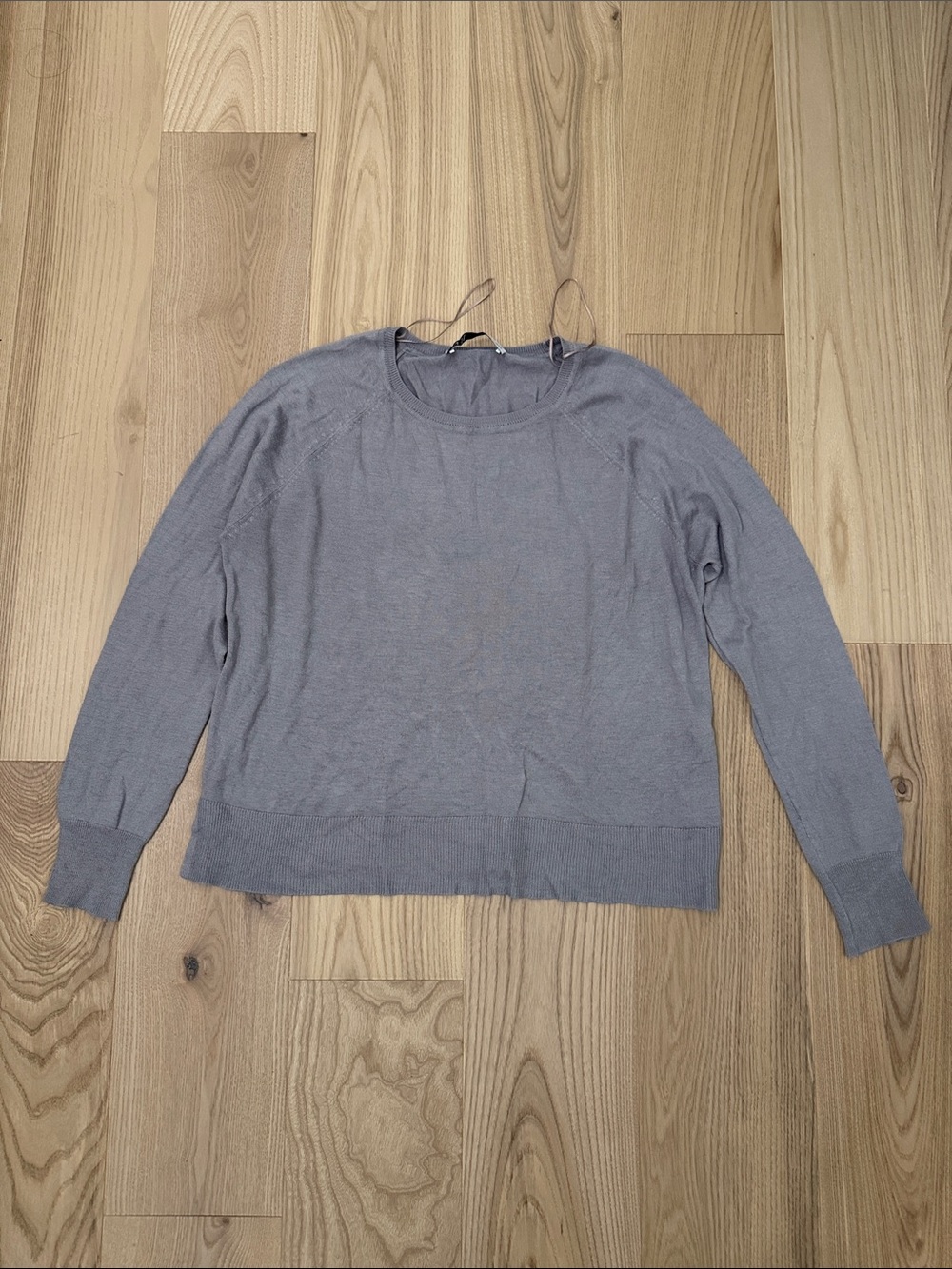 Zara Light Gray Scoop Neck Women's Sweater
